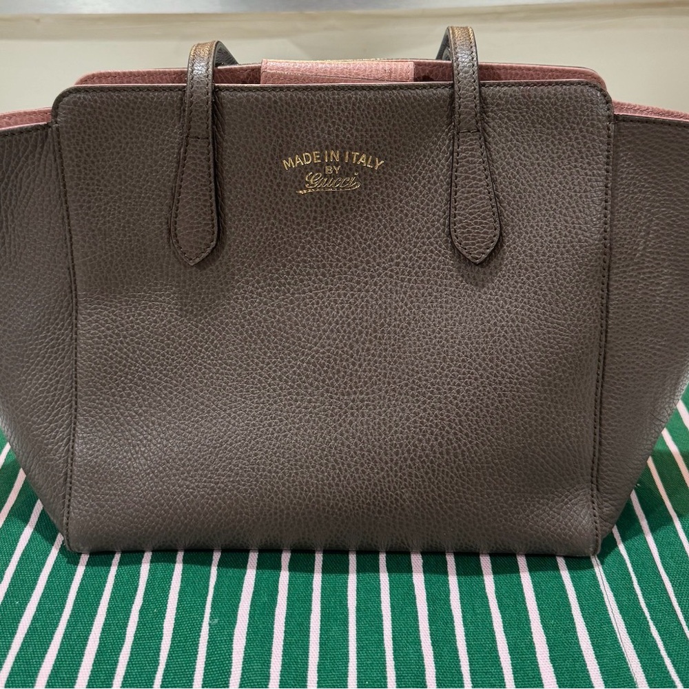 Gucci Swing Brown Leather Women Bag